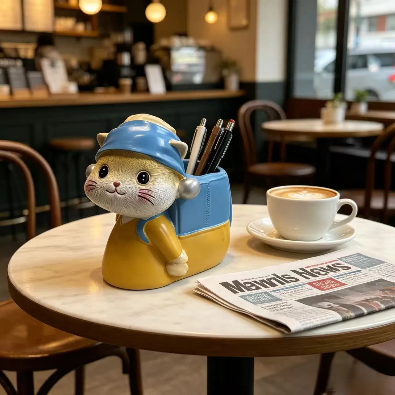 Pearl Cat Pen Holder