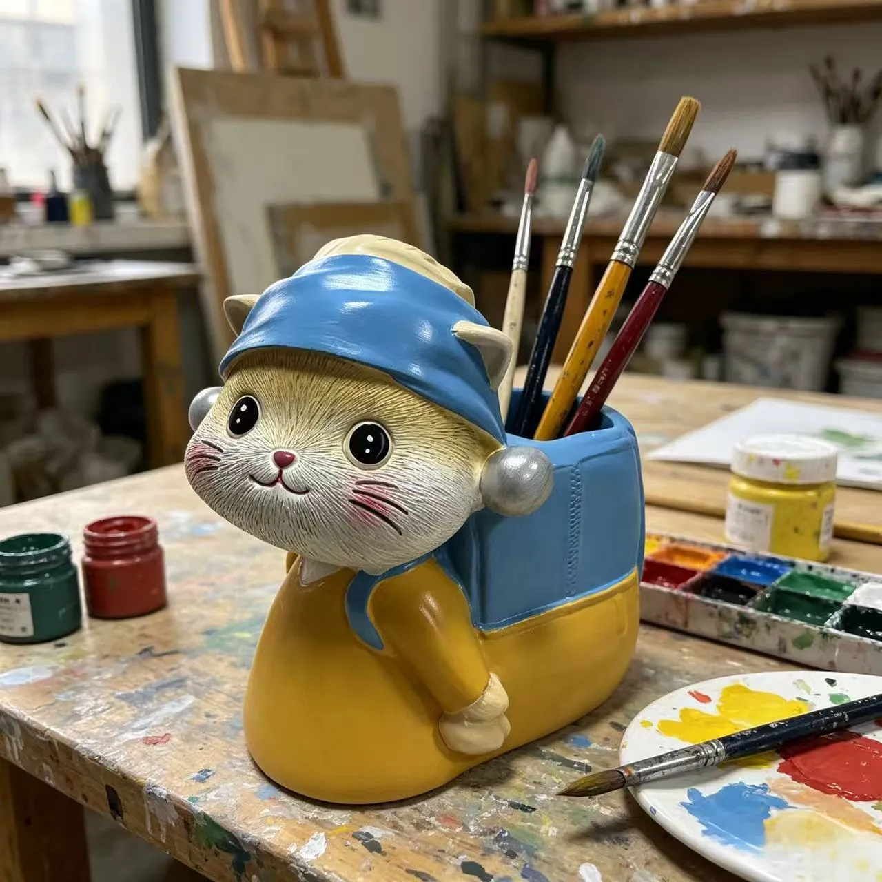Pearl Cat Pen Holder