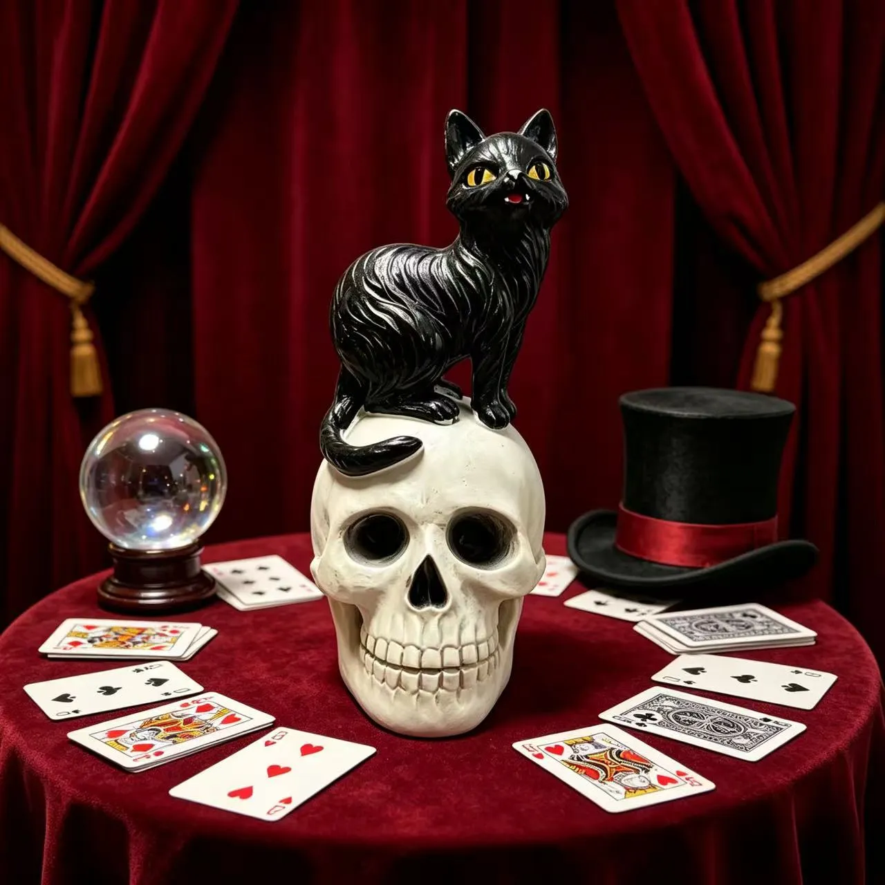 Black Cat and Skull