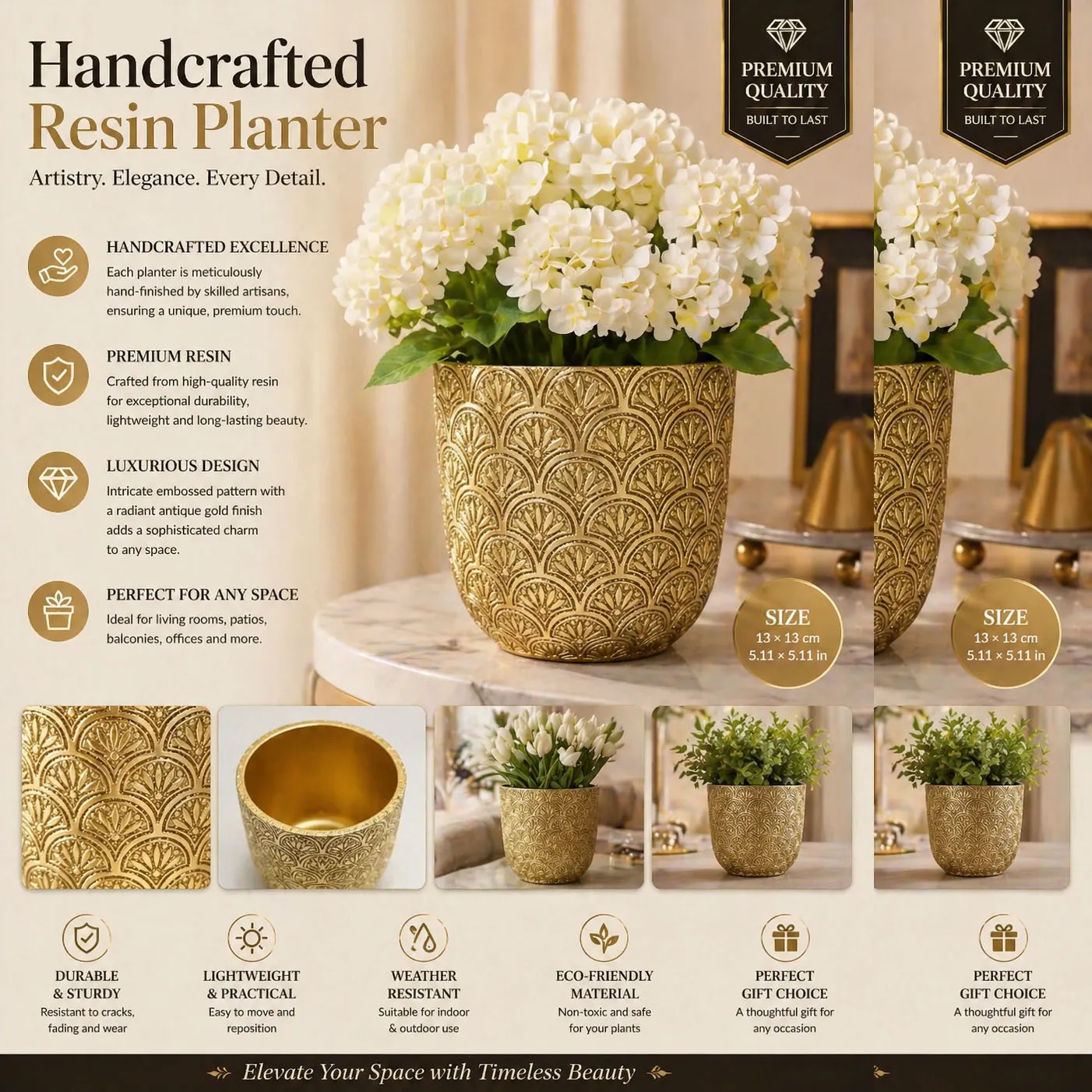 Golden Flower Pot