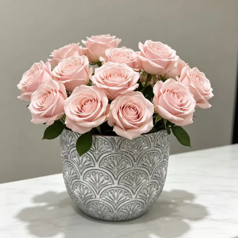 Silver Flower Pot