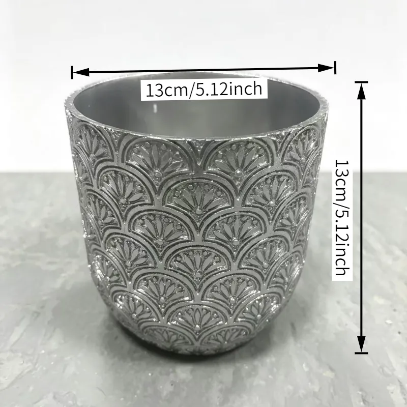 Silver Flower Pot