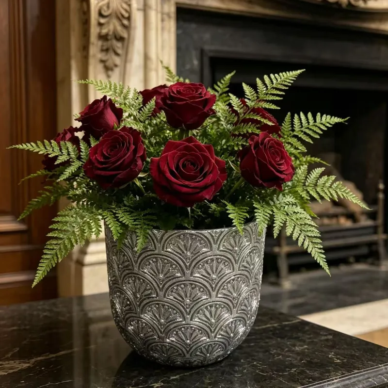 Silver Flower Pot