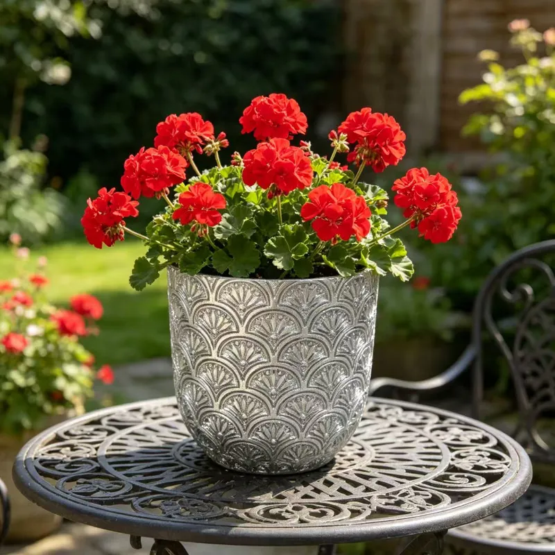 Silver Flower Pot