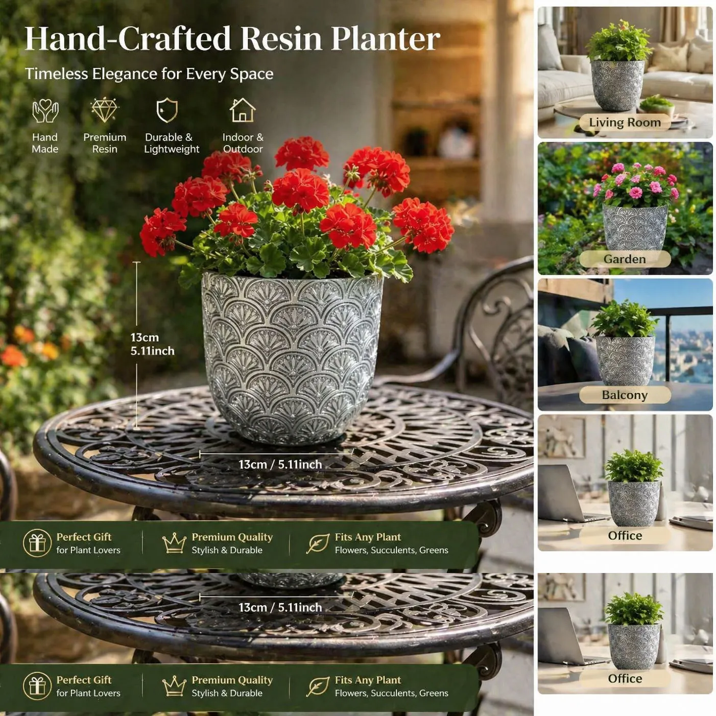 Silver Flower Pot