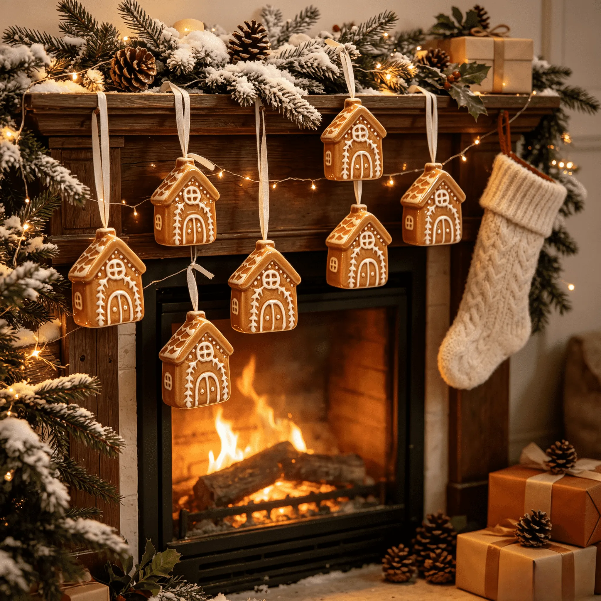 Gingerbread house Christmas tree ornament