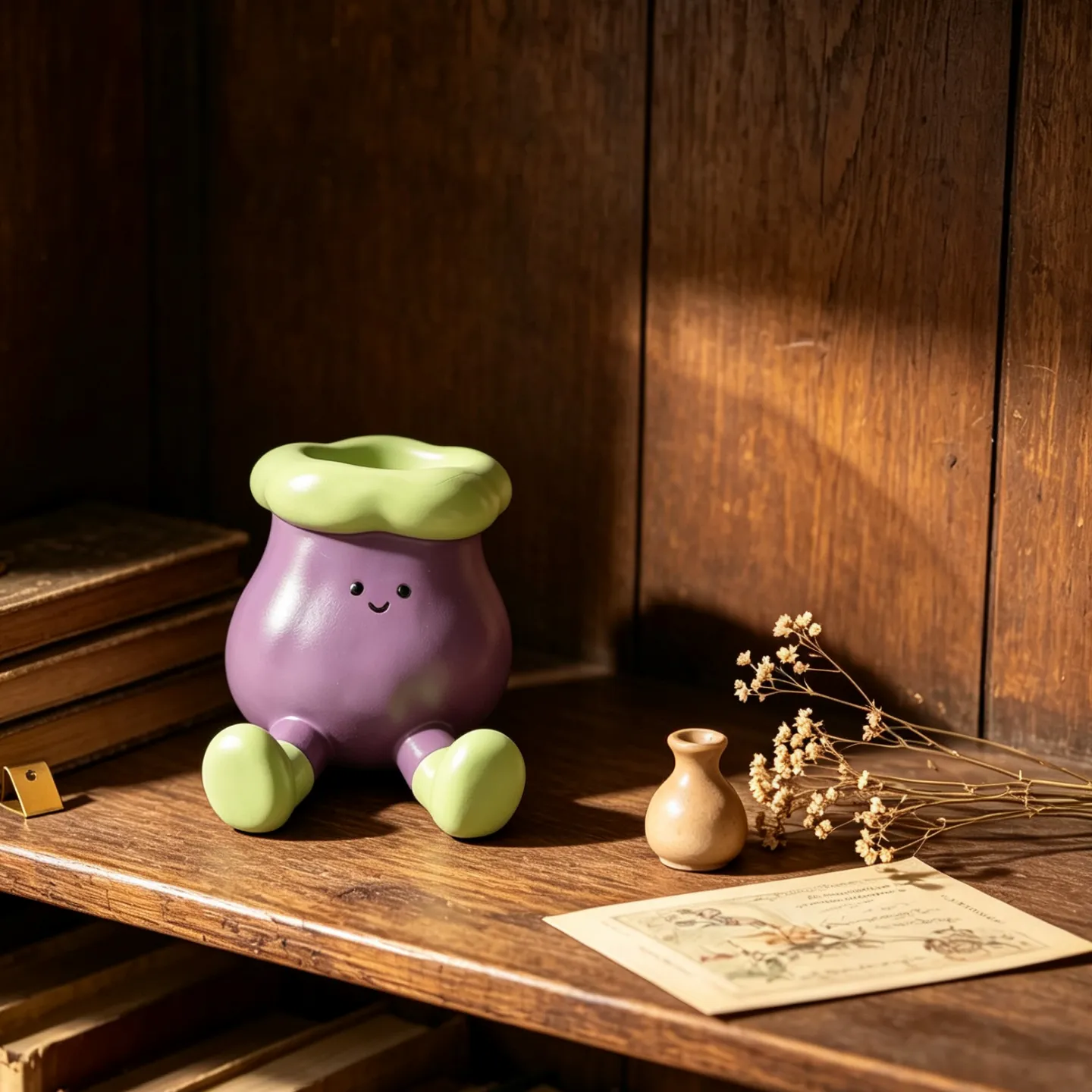 Eggplant-shaped pen holder