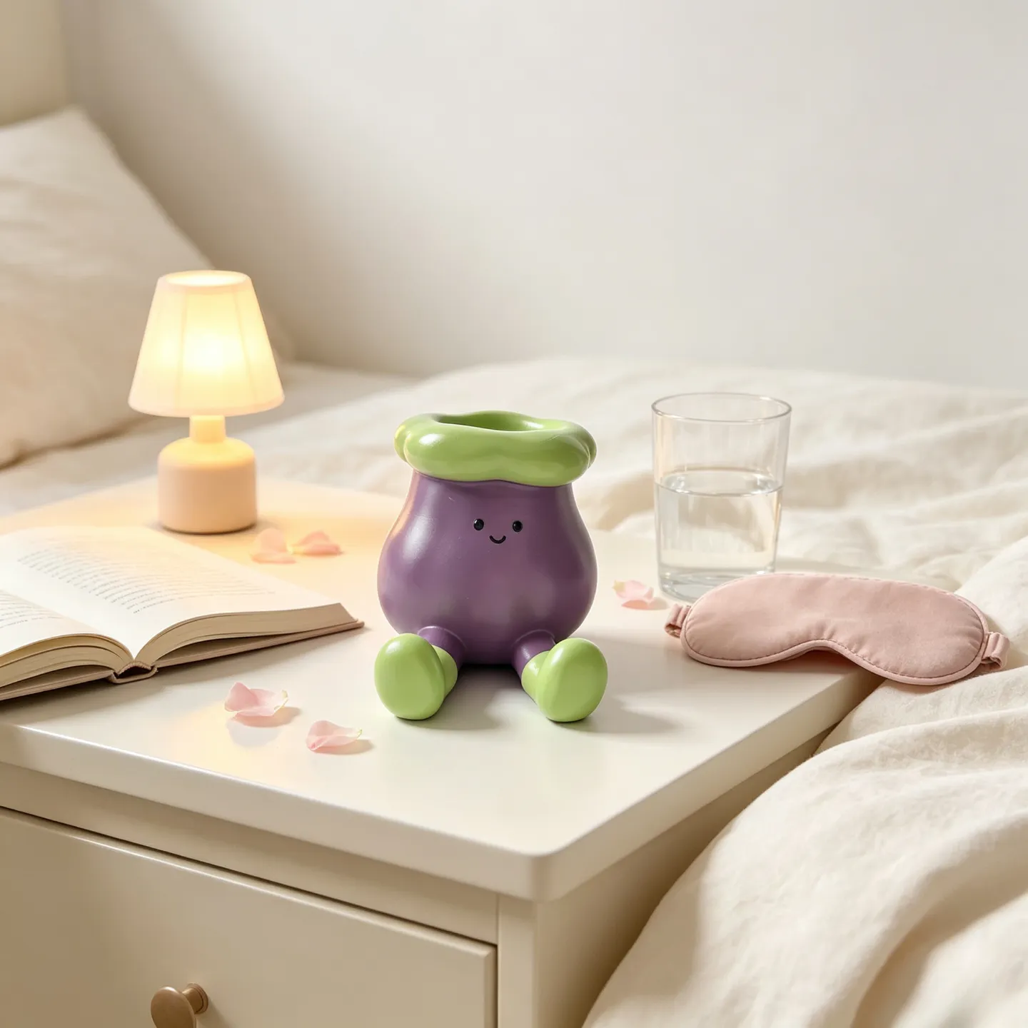 Eggplant-shaped pen holder