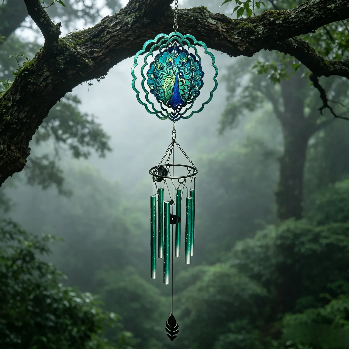 Metal Peacock Wind Chime