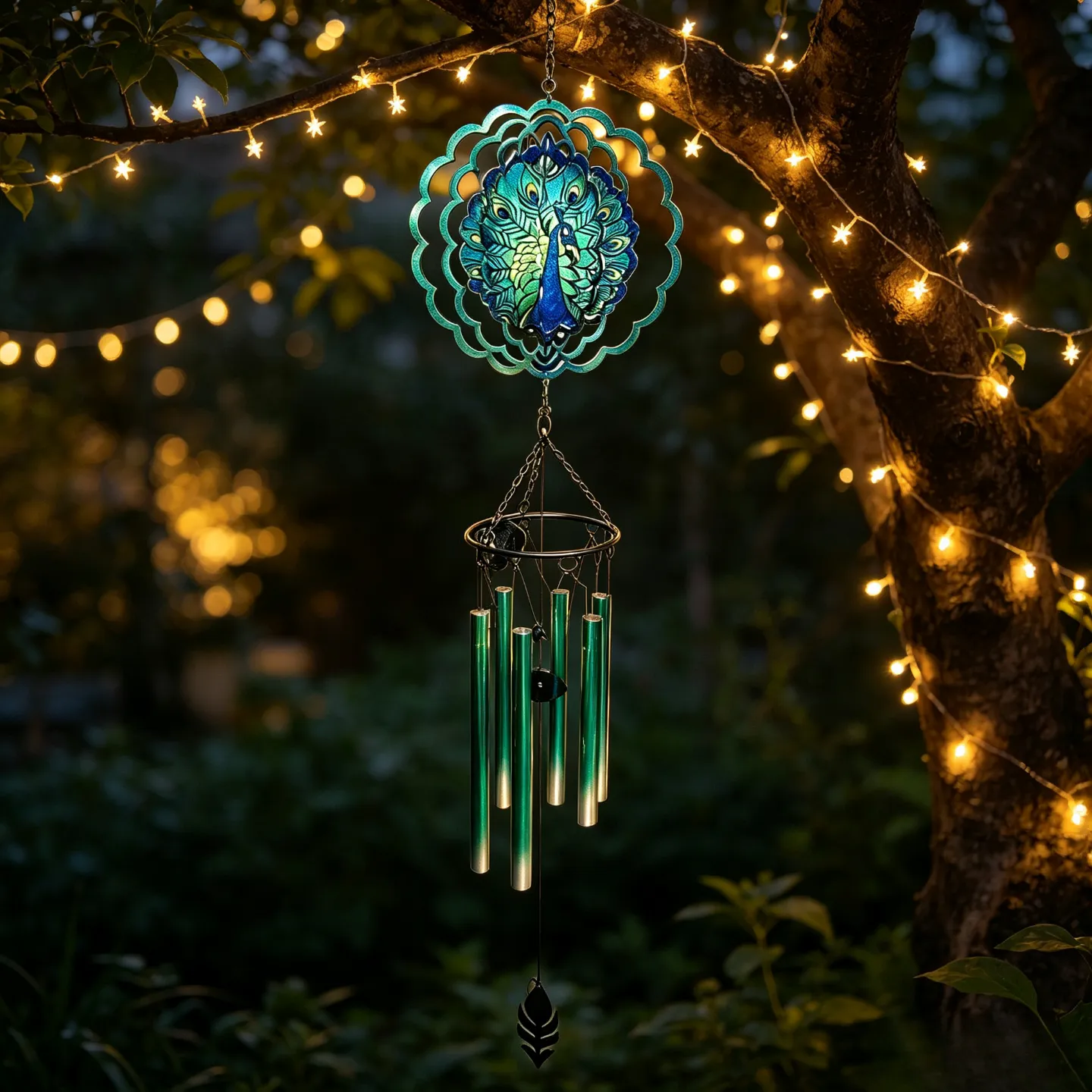 Metal Peacock Wind Chime