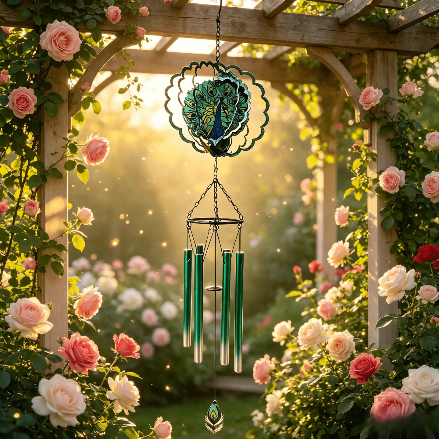 Metal Peacock Wind Chime