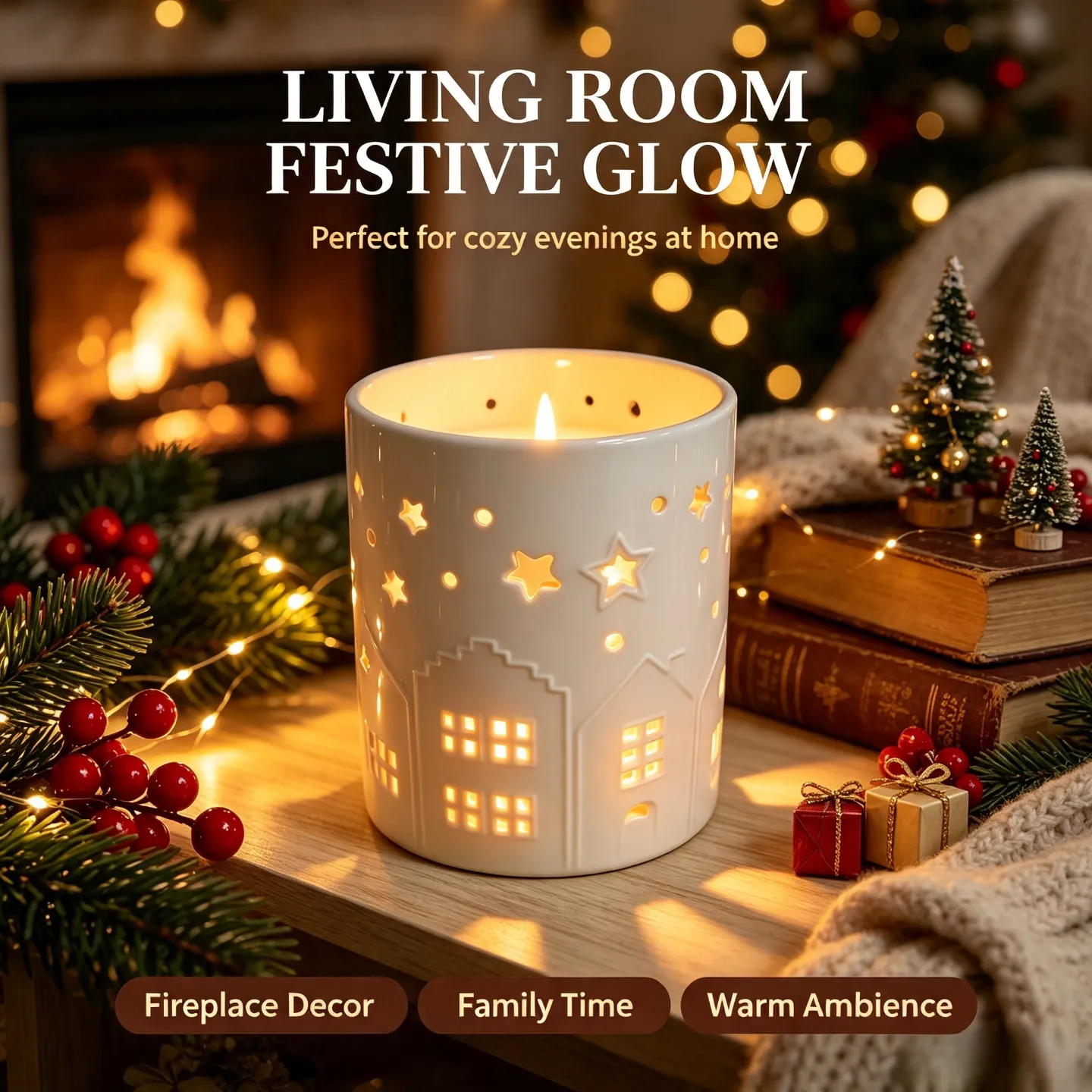 Ceramic candle lamp holder