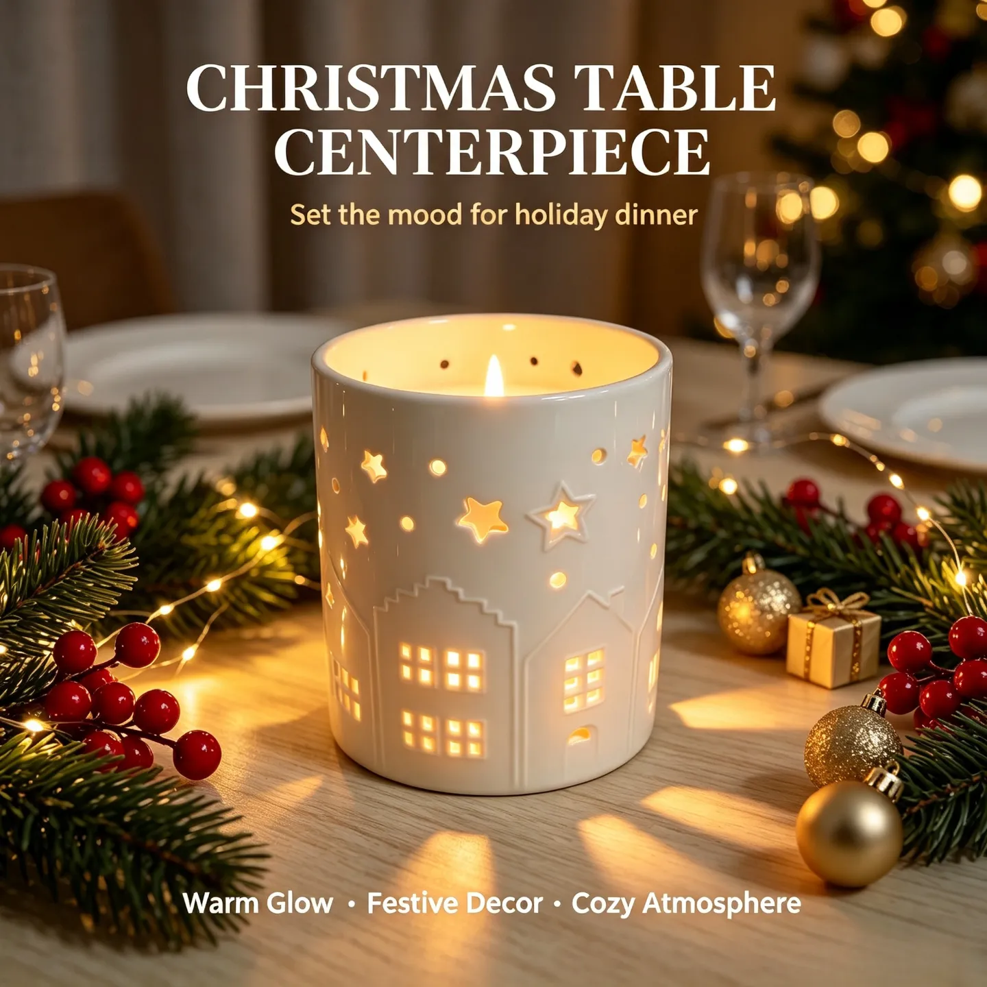 Ceramic candle lamp holder