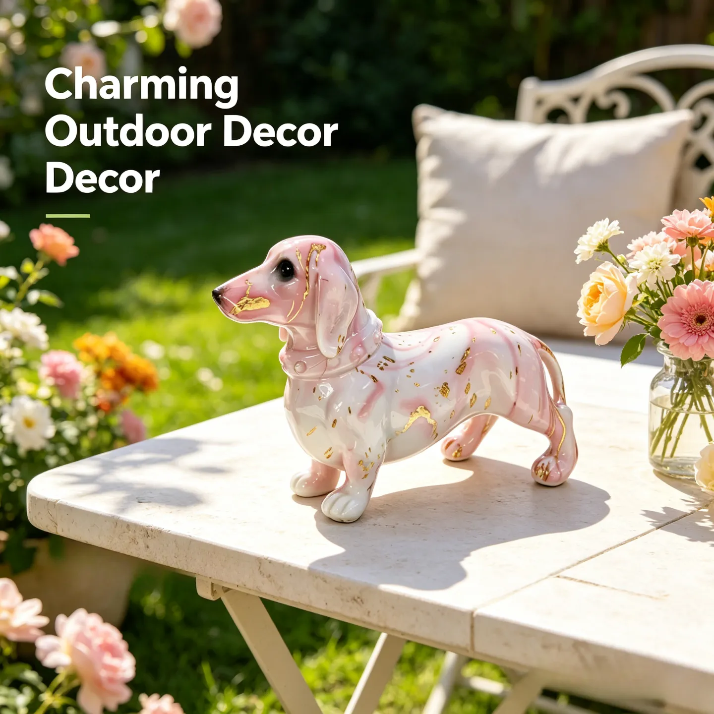 Pink water transfer dachshund